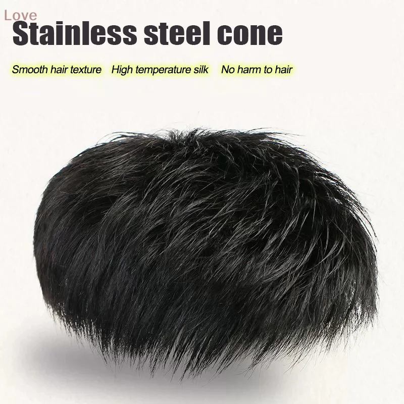 

Мужской модный парик из синтетического волокна, короткие волосы для маскировки седины, замена для скрывающей лысую площадь средиземноморской лысыни зоны.