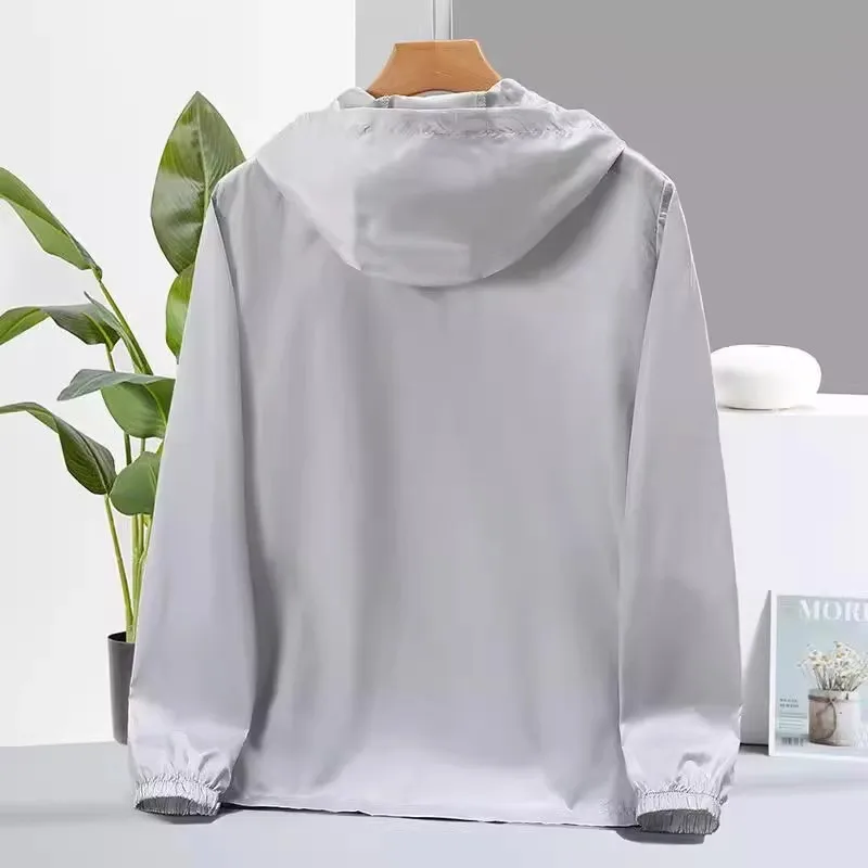 Ice Silk Cool Feeling Sonnenschutzkleidung Herren Sommer dünne atmungsaktive lange Sve Oberbekleidung für Arbeit und Outdoor-Aktivitäten...