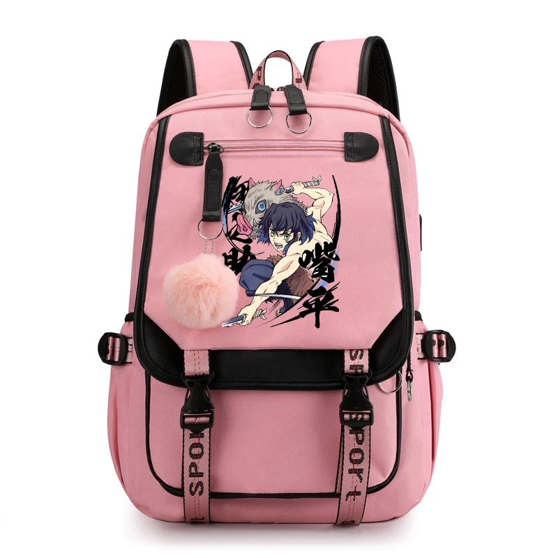 Nowy plecak z nadrukiem Anime Hashibira Inosuke Plecak unisex Nastolatek Chłopiec Dziewczyna Torby szkolne Codzienna torba podróżna