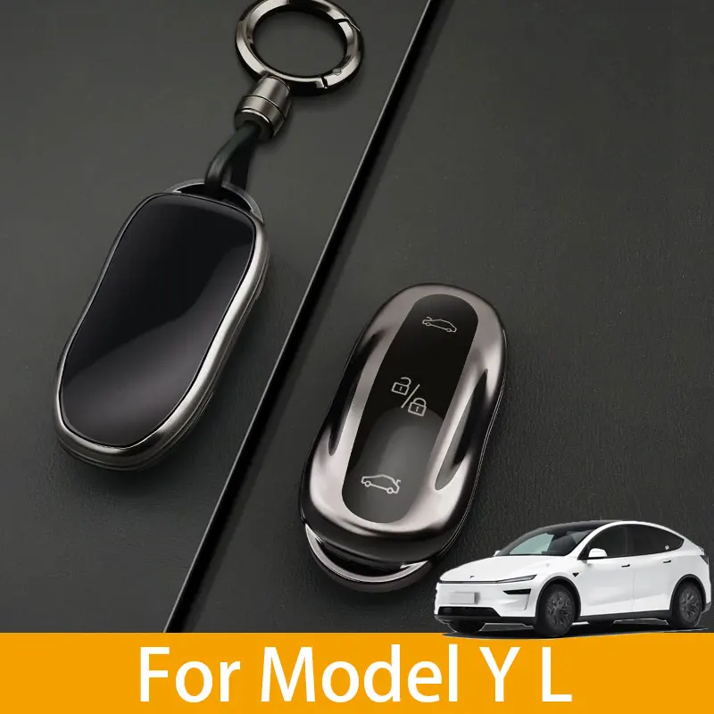 

For Tesla Model YL 2026 2027 Metal Zinc Car Key Case Cover Shell Fob Holder Protector Accessories