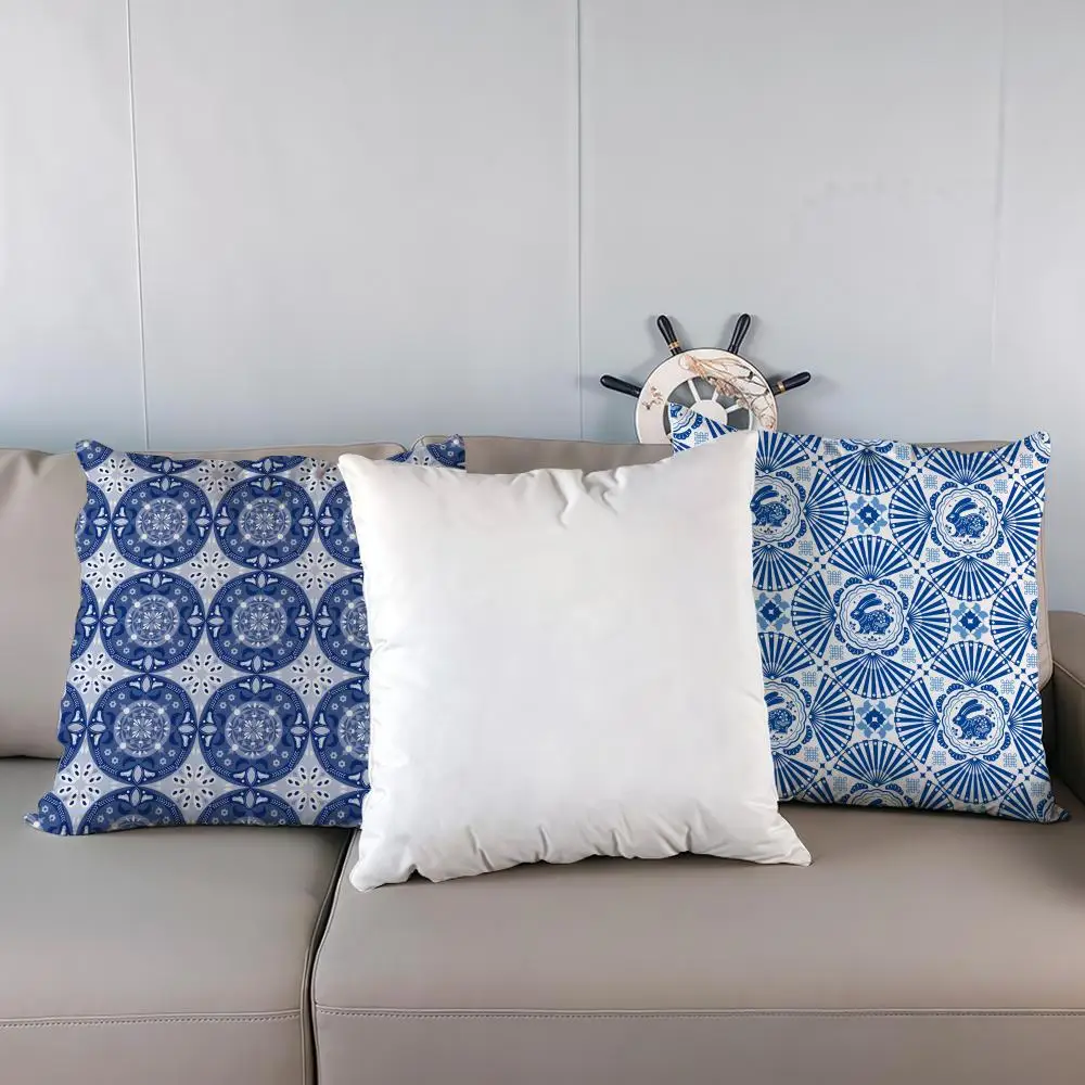 

Blue White Porcelain Pattern Pillow Case Multi sized car seat cushions, luxurious home office, sofa decorative pillowcases