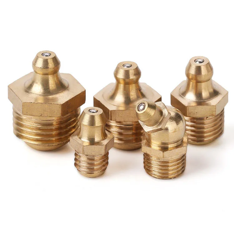 Brass Grease Nozzle With Straight And 45 Degree And 90 Degree Fittings Copper Oil Nozzle Oil Gun M4 M5 M6 M8 M10 M12 M14 M16 M20