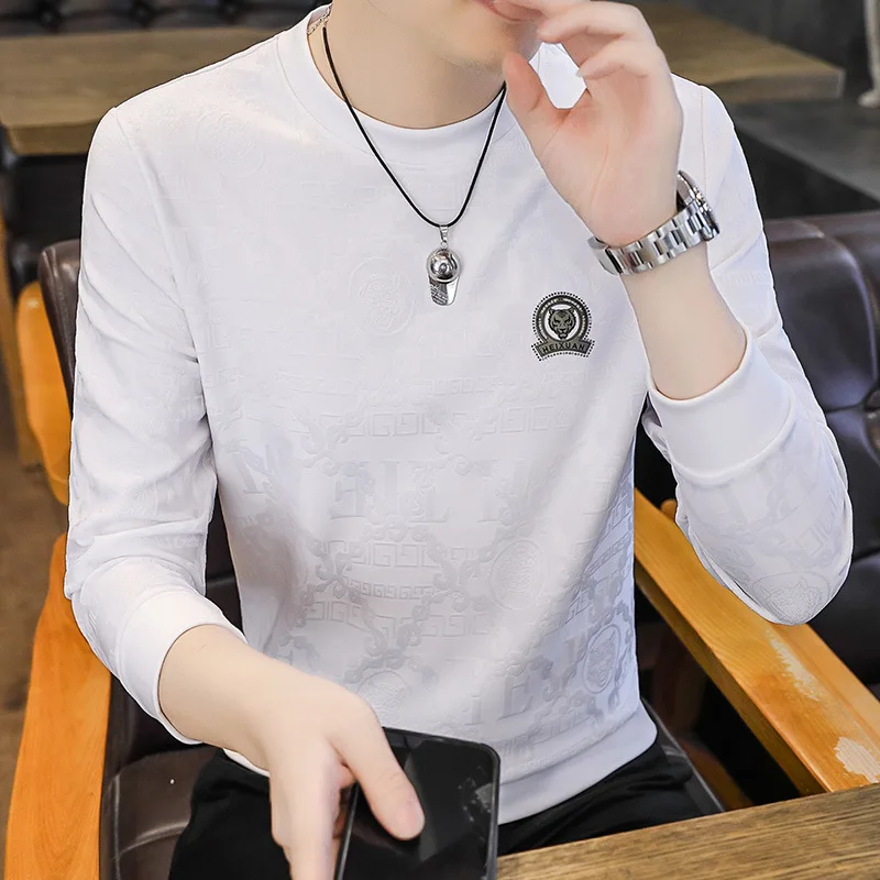 Fashion New Brand Breathable LongSleeved Men O-neck Tops Designer Cool Comfortable T-shirt Men's Clothing 2024 L-5XL