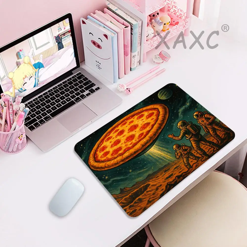 

Astronauts ride pizza in spaceship Small Mouse Pad Thickened Desk Desktop Computer Keyboard Wireless Boy Girl Gift for CS DOTA