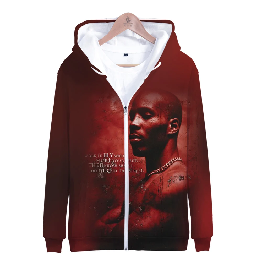 

RIP DMX Hoodie 3D Unisex Zipper Sweatshirt Women/Men Long Sleeve Harajuku Streetwear American Rapper Fashion Clothes Plus Size