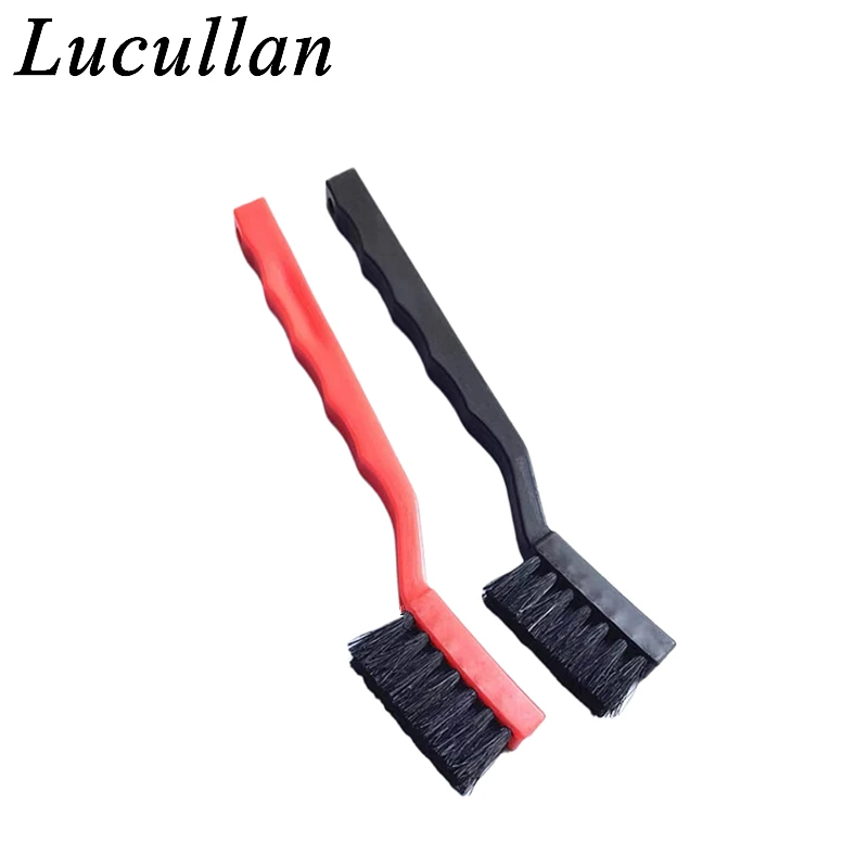 Lucullan cepillo de cerdas portátil con mango ergonómico, 7 pulgadas, costuras de Panel de coche, neumático, cuero, cepillo de limpieza de sala de