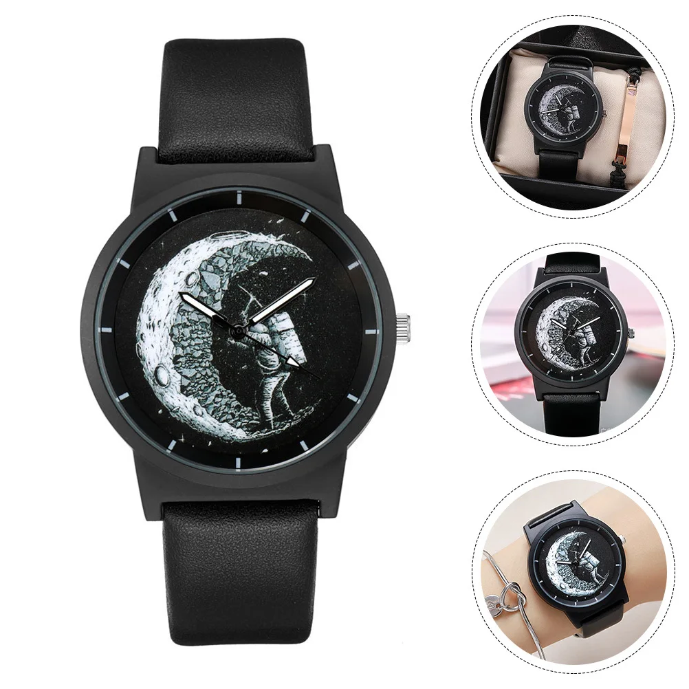 Astronauta relógio feminino masculino cinto movimento preciso clássico design versátil durável seguro opção de presente de longa duração