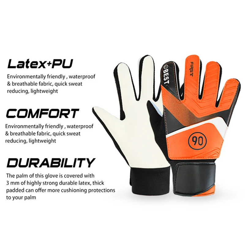 1 Paar Latex Professionelle Kinder-Fußballtorwarthandschuhe, Robuste Handschuhe mit Vollständigem Fingerschutz, Fußballtorwarthandschuhe – Detail 5