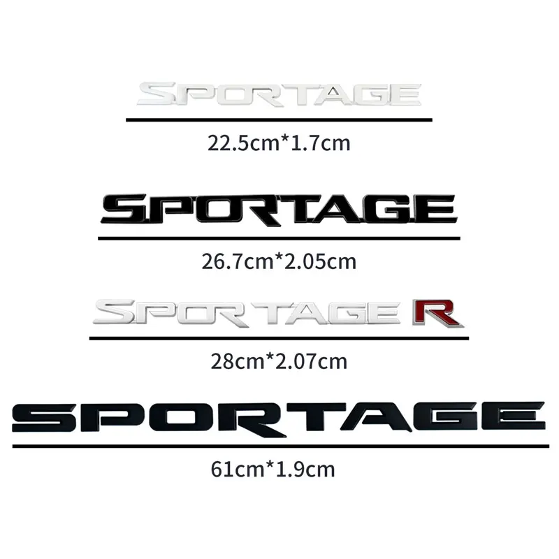 3D ABS Auto Accessories Sportage Sportage R Car Letter Logo Sticker Rear Bumper Tail Door Trunk Decals Car Styling