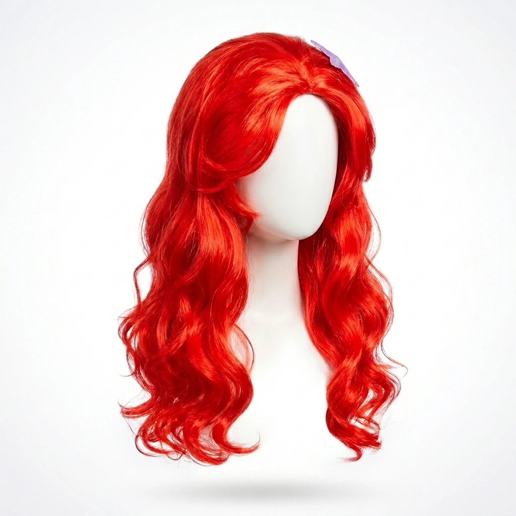 

Long Wavy Red Synthetic Wig for little Girl Curly Hairpiece Cosplay Birthday Party Halloween Costume False Hair Replacements