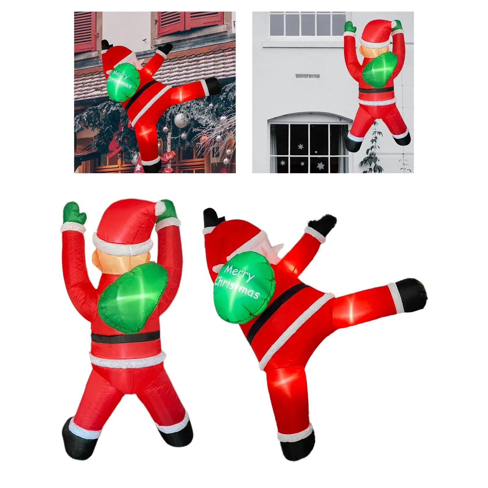 

Christmas Decoration Outdoor Patio with LED Inflatable Climbing Santa Claus