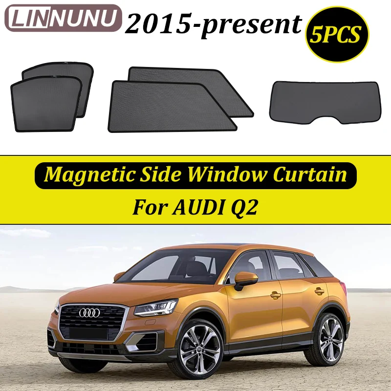 

LINNUNU For AUDI Q2 2015-2025 accessories Car Curtain Side Window Magnetic Sunshade Mesh Summer Sun Shade UV Protection Interior