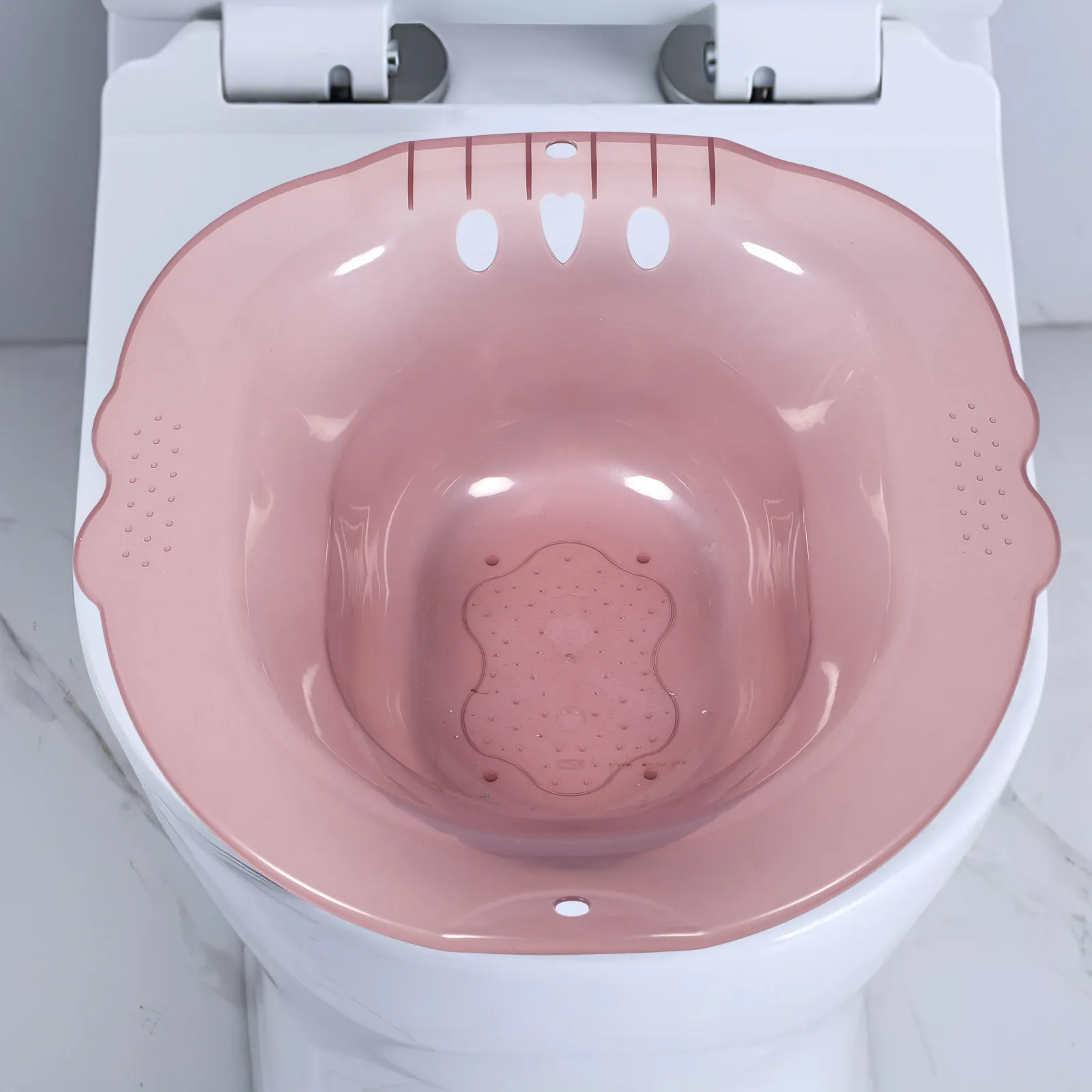

Professional Ergonomic Sitz Bath Basin with Anti-Overflow Holes for Postpartum Care Hemorrhoid Treatment Toilet Seat Use Plastic