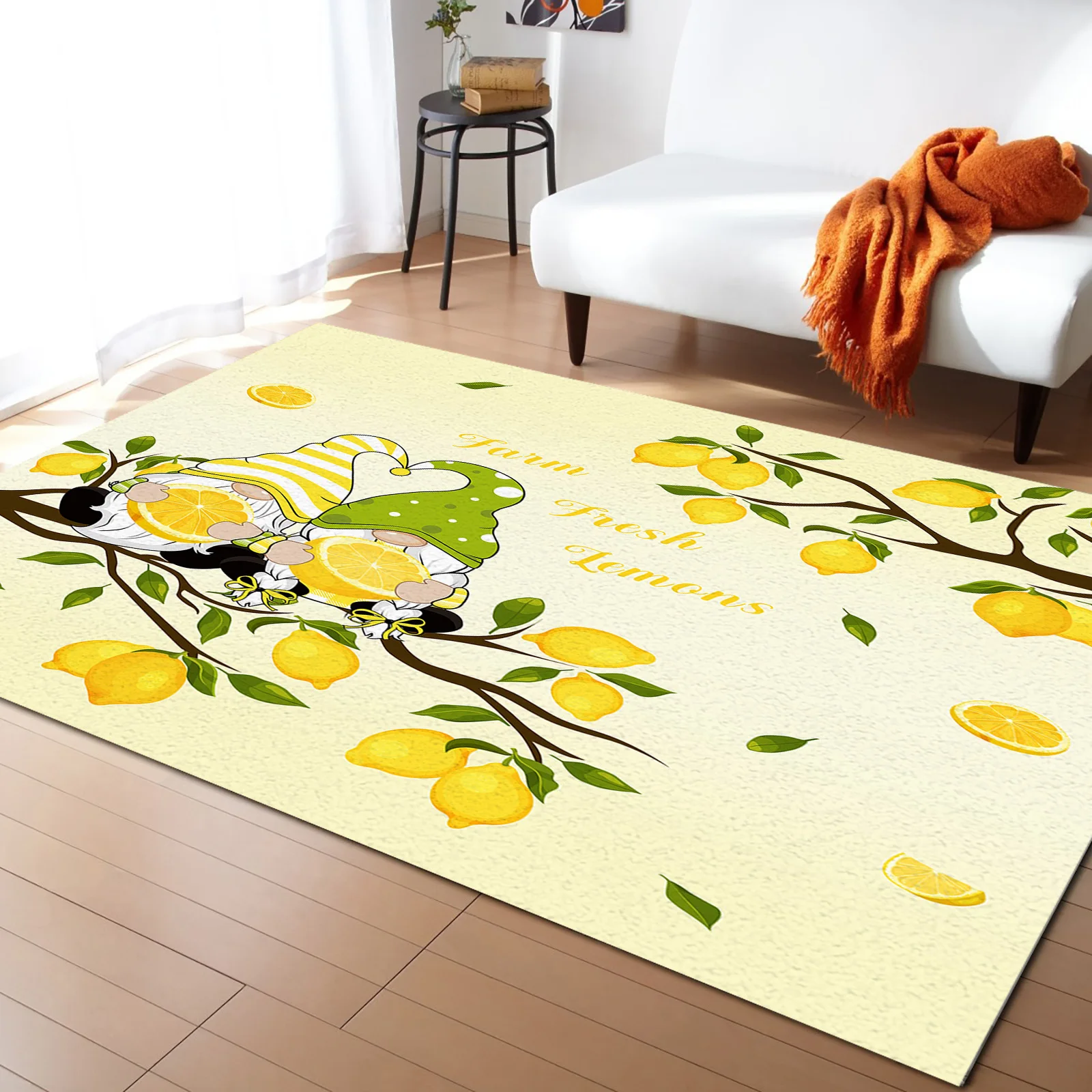 

Lemon Tree Gnome Summer Living Room Carpet Coffee Table Floor Mat Study Bedroom Bedside Home Decoration Large Rug Floor Mat