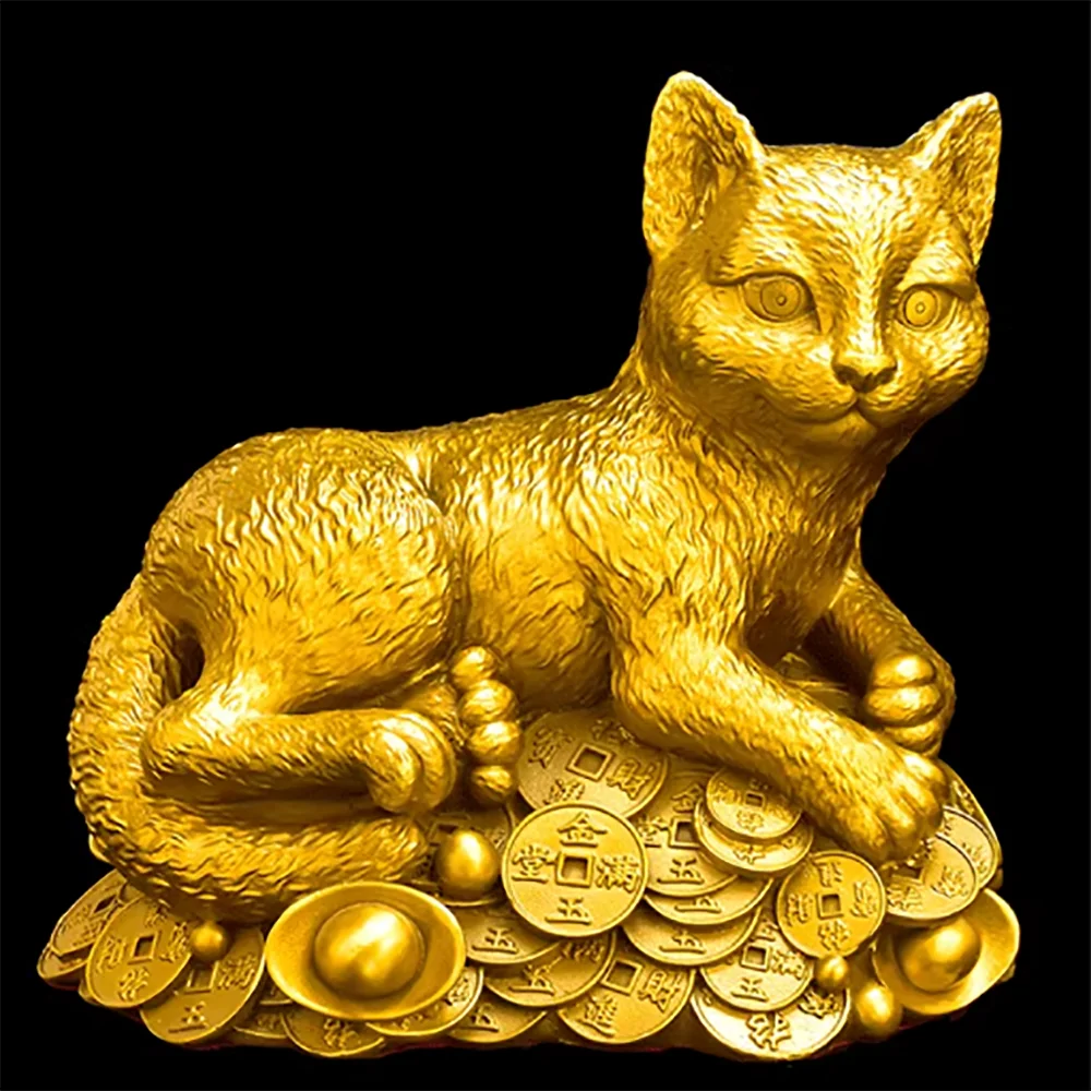 Brass Money Lucky Cat Lucky Cat mascot store opening gift office cash register decoration ornaments