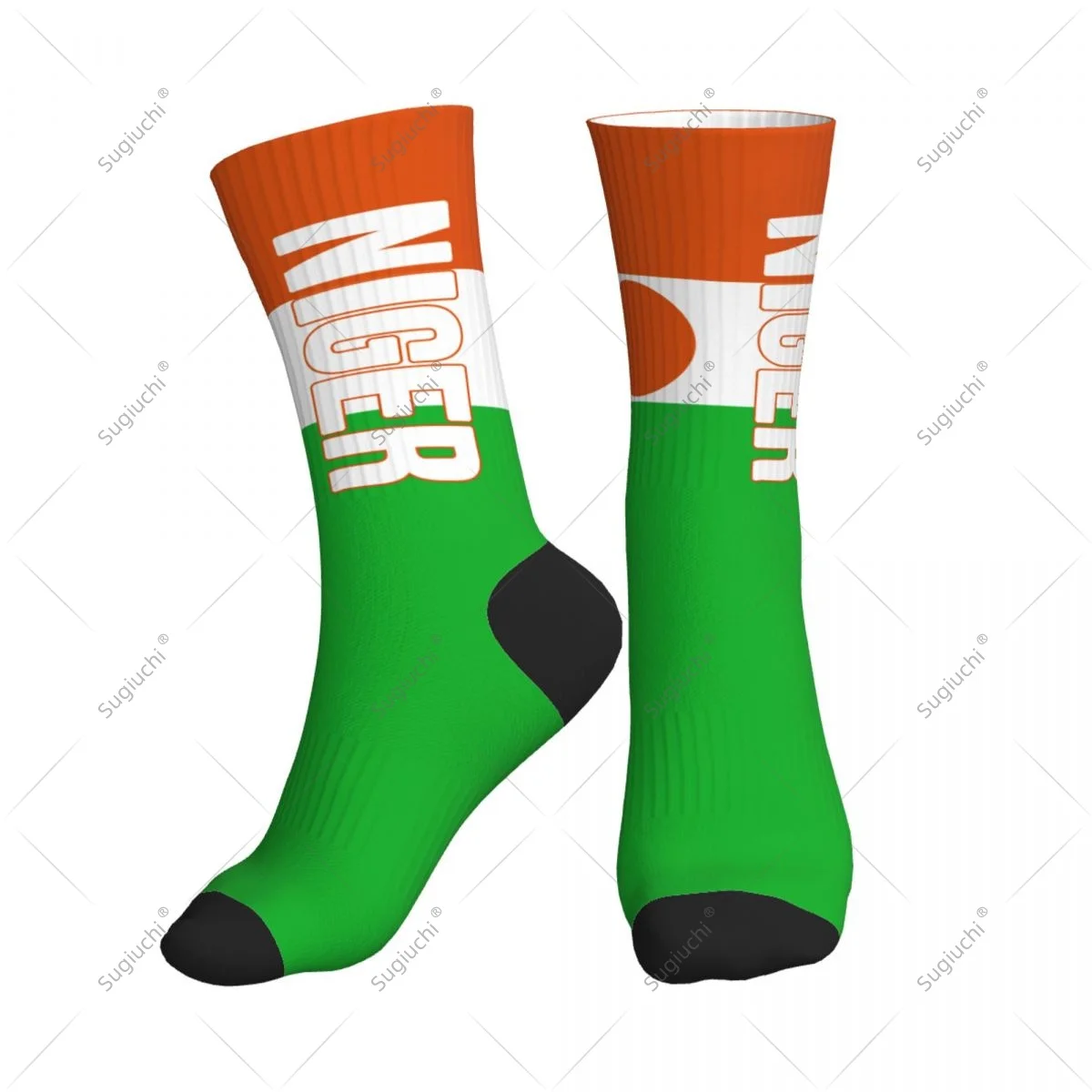 

Полиэстеровые носки до середины икры с 3D принтом флага нигера для мужчин и женщин, кавайные носки, уличные носки для скейтборда