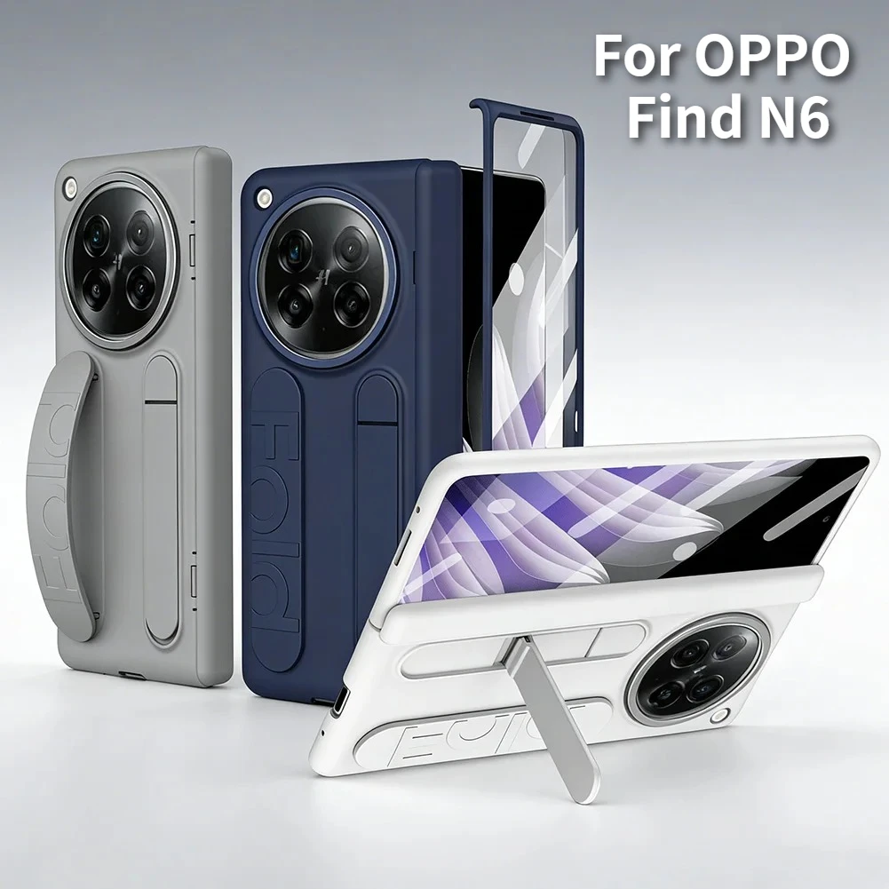 

Business Sle Silicone Wristband with Integrated Kickstand Holder Case for OPPO Find N6 N5 N3 Hinged Screen Protect Cover Funda