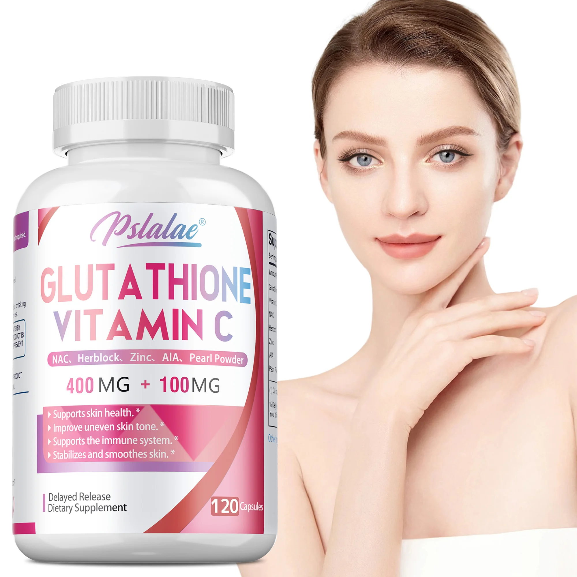 

Glutathione & Vitamin C Supplement - Firm Skin, Antioxidant, Improve Dull Skin Tone,Promotes Collagen Production,Boosts Vitality