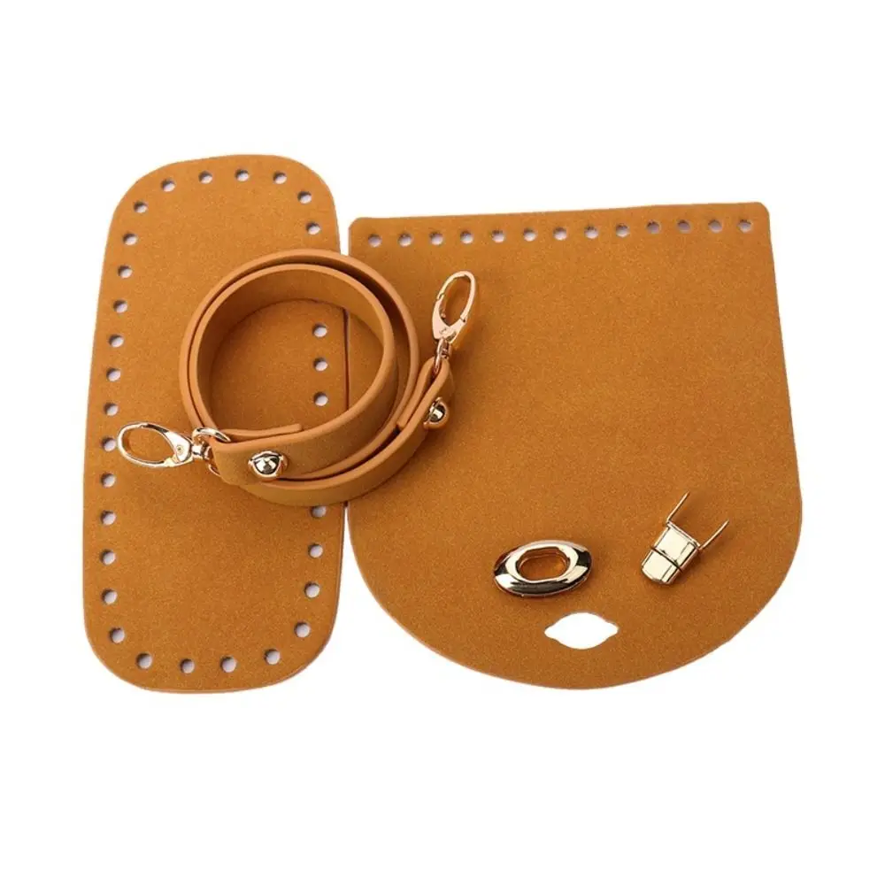 

3Pcs/Set Solid Color Leather Shoulder Bag Strap Bottom Replacement PU DIY Bag Accessories DIY Handmade Leather Bag Strap Girl