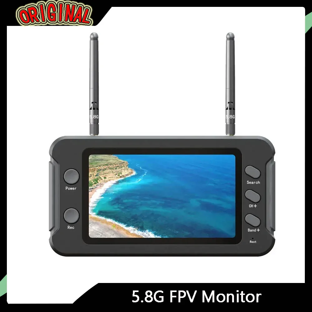 

5.8G FPV Monitor with DVR - 40CH, 4.3 - Inch LCD, 16:9, NTSC/PAL Auto - Search for RC FPV Drone Quadcopter