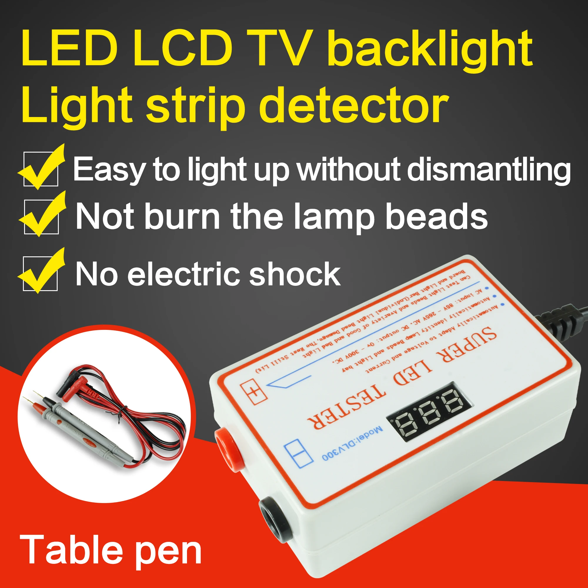 New LED Tester 0-300V Output LED TV Backlight Tester Multipurpose LED Strips Beads Test Tool Measurement Instruments