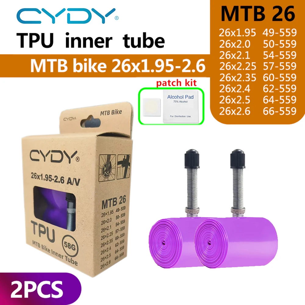 CYDY TPU MTB Binnenband Camera 29 26 27.5 29x1.95-2.6 Inch Mountainbike Band Schraderventiel AV pneu 29er Fietsen Buis