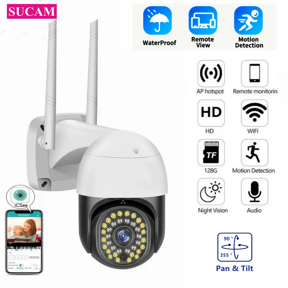 ICSee 5MP Outdoor Wireless IP Camera WIFI Surveillance Smart Home Full HD Home Security CCTV Camera Motion Detection