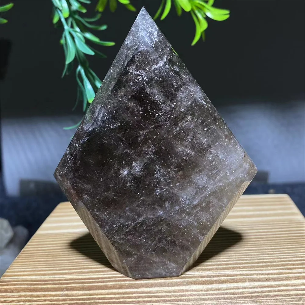 Crystal Nartural Smokey Quartz Flame Free Form Rhombus Point Polishing Healing Gemstones Witchcraft Minerals Home Decoration