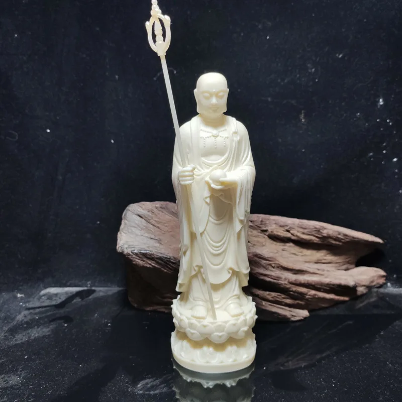 Decoration Ivory Nut Carved Dizang Bodhisattva Car Office Living Room Decoration Crafts Gift Box Factory Direct Supply