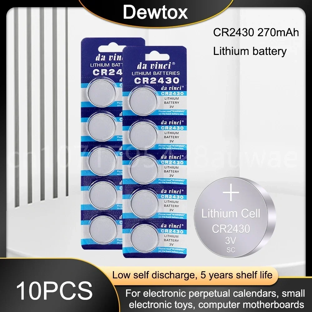 CR2430 Lithium Button Battery DL2430 BR2430 KL2430 Cell Coin Batteries 3V CR 2430 for Watch Electronic Toy Remote