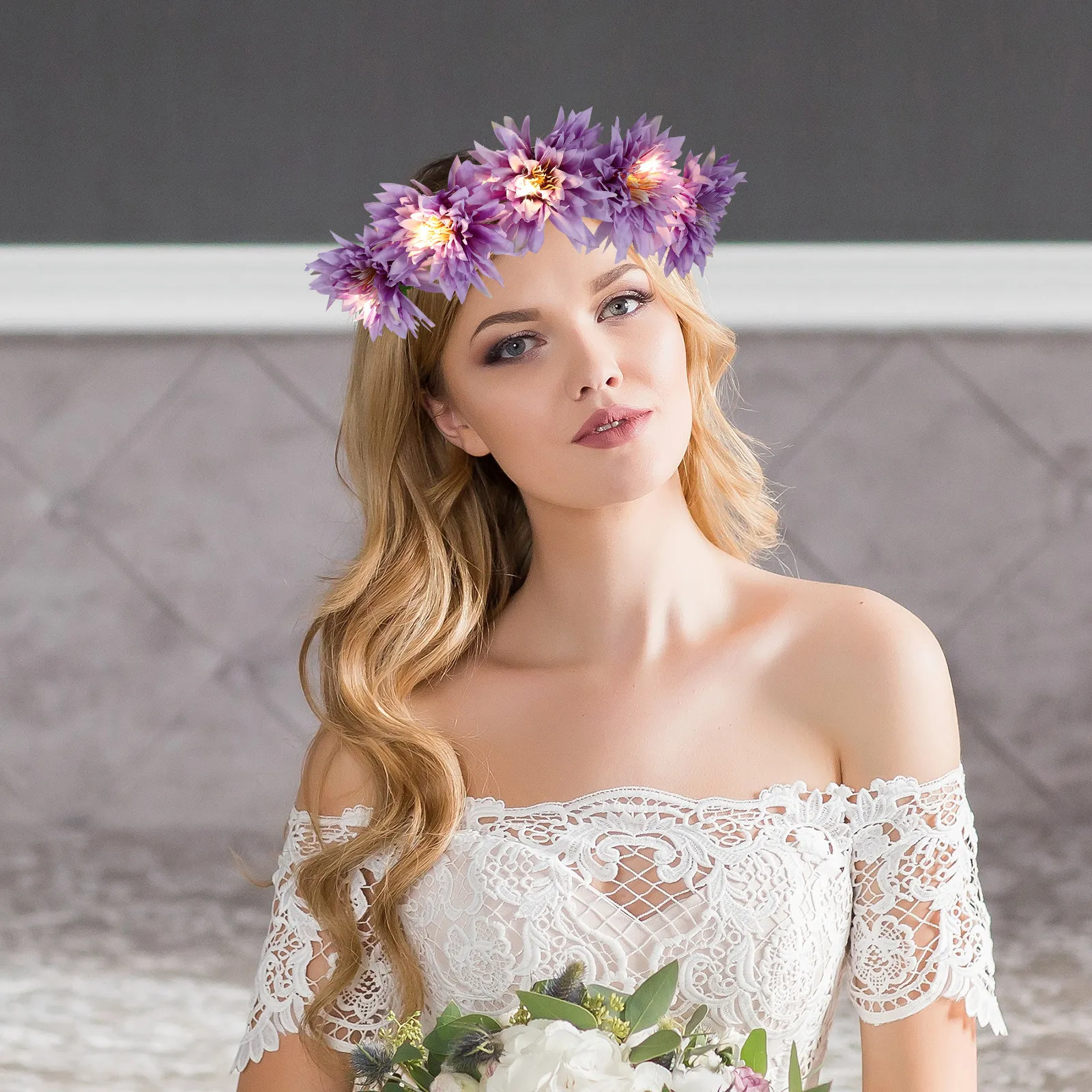 

5Pcs LED Floral Headband for Women Elegant Flower Crown with Light Decorative Hair Wreath for Party Wedding Festival Gift