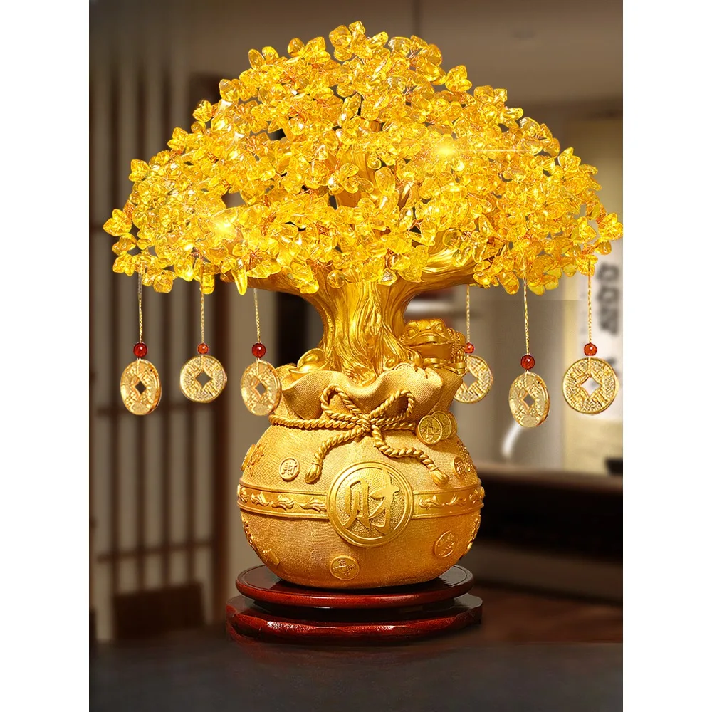 

Citrine fortune tree ornaments decoration home living room TV wine cabinet opening gift shop cash cow handicrafts