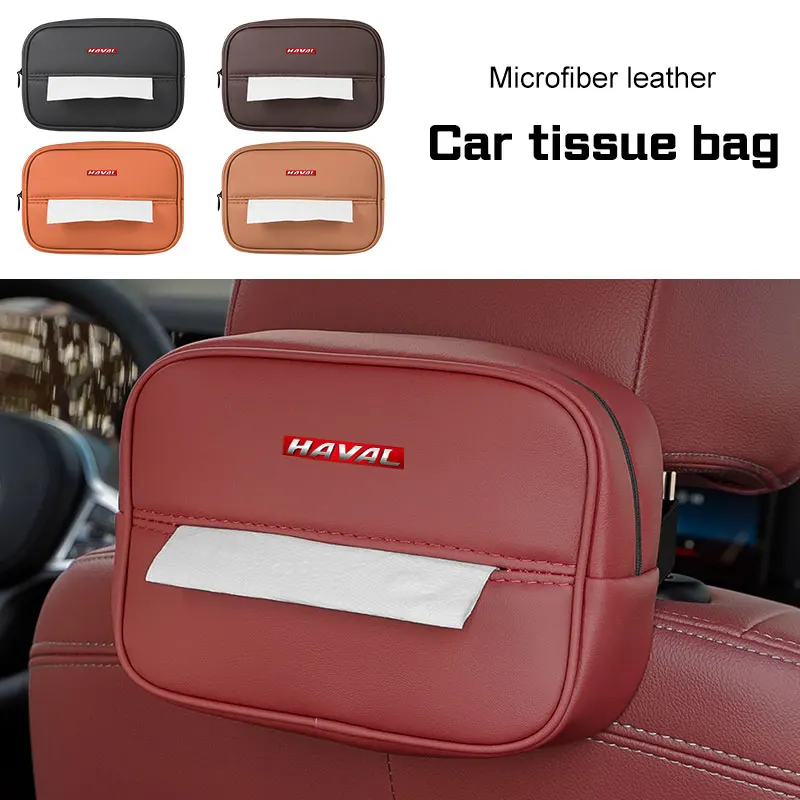 

Leather Car Seat Back Tissue Box For Great Wall Haval H6 Dargo M6 H9 H6S F7 F7X F5 Jolion X DOG XY Paper Storage Bag Accessories