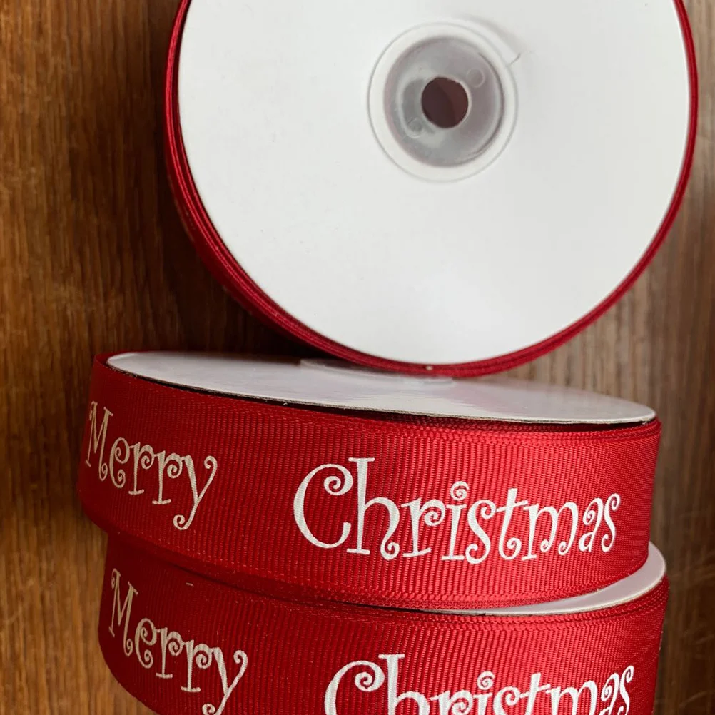 

50 Yards Christmas Ribbon Red for Crafts Wrapping Wedding Party Invitations Sewing Scrapbook Hair Bows DIY Room Decoration
