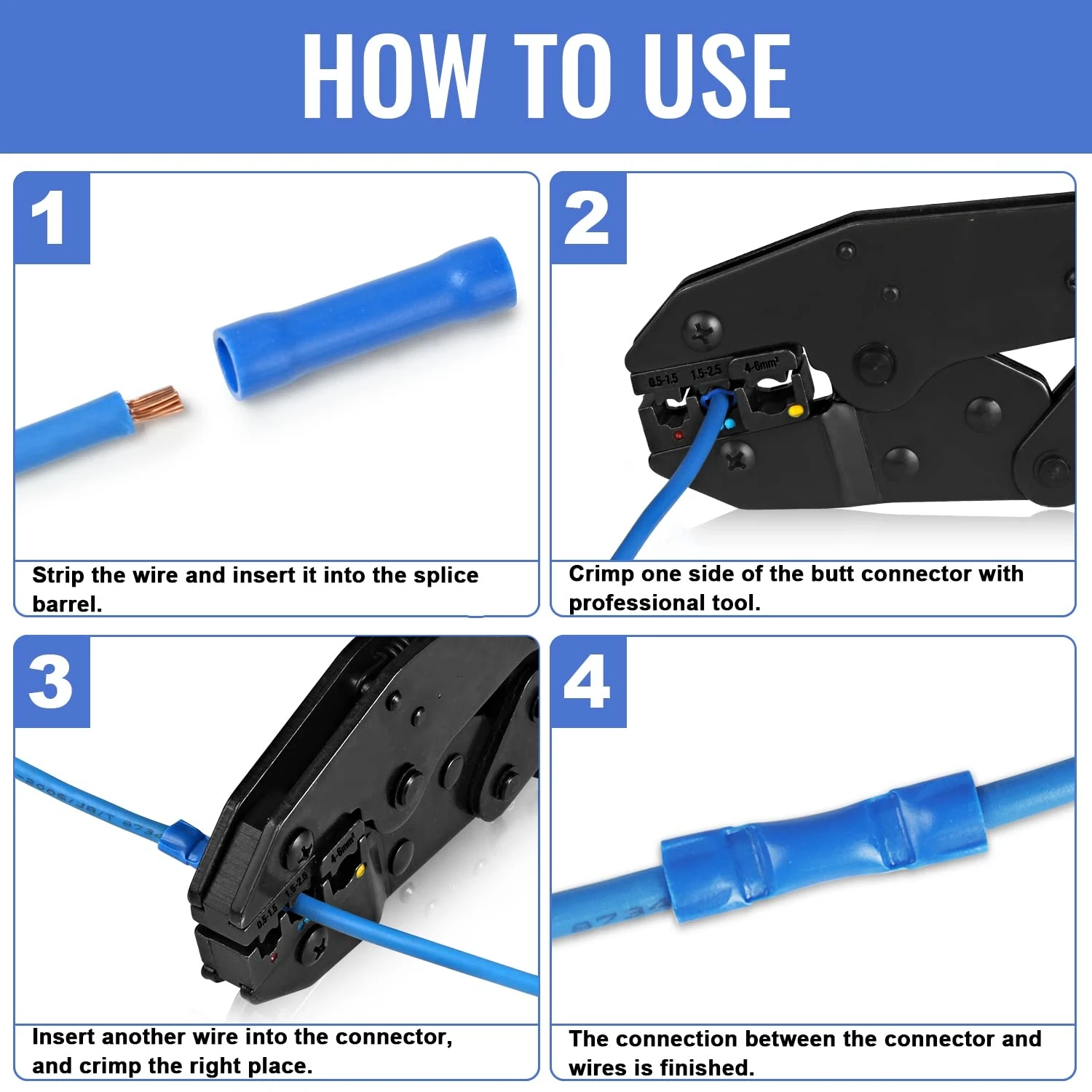 50 قطعة مجموعة موصلات المؤخرة الكهربائية بعقب لصق تجعيد موصلات الأسلاك متنوعة معزول الكهربائية محطة الأسلاك المستقيمة