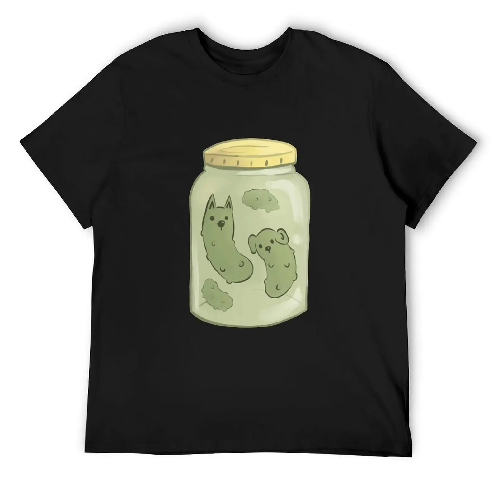 dog pickle jar T-Shirt boys animal print street wear customs Men's cotton t-shirt