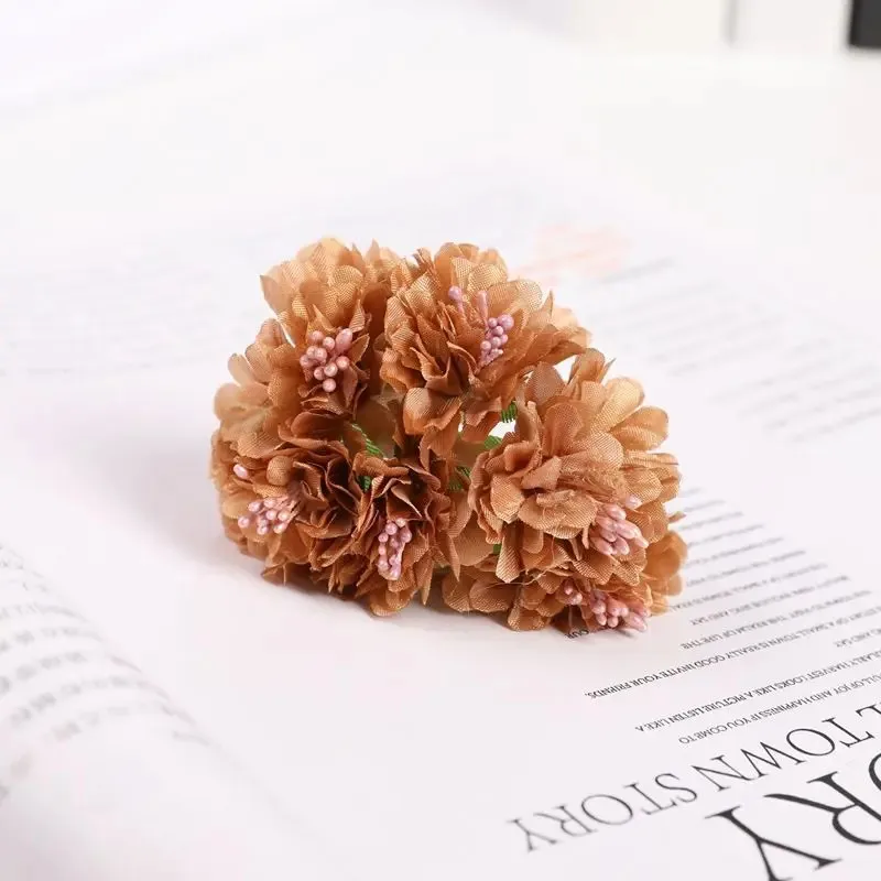 6/18pcs Silk Carnation Artificial Flowers Christmas Home Hot Sale Outdoor Garden