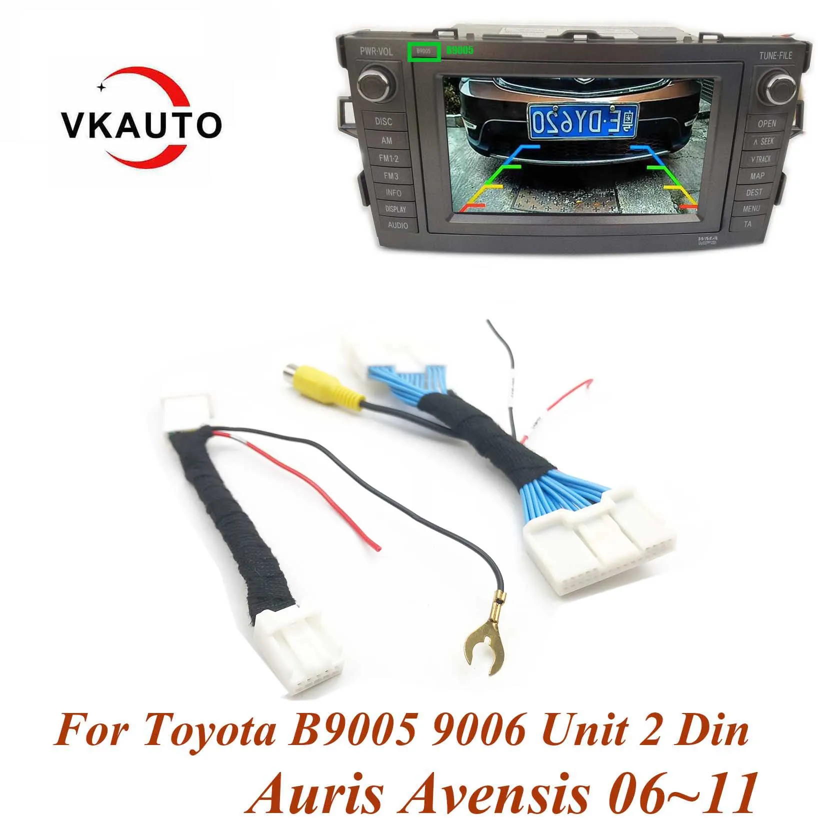 

VKAUTO Rackup Camera adapter Cable For Toyota GEN5 Navi B9004 B9005 B9006 Arius Rav4 III Avensis Add Rear View Reversing Camera