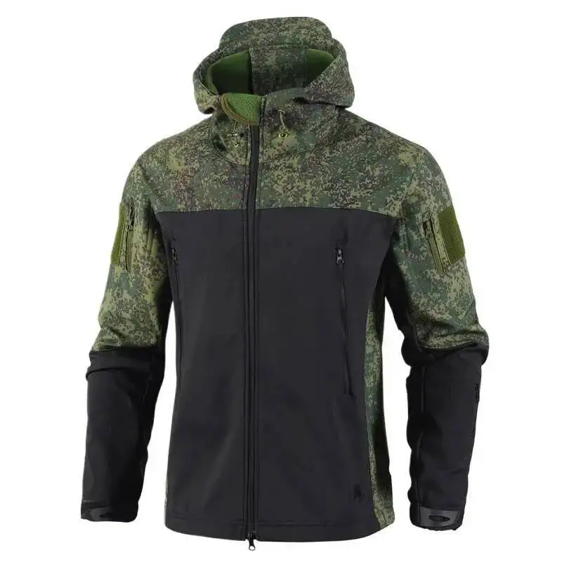 

New Men S Shark Skin Patchwork Assault Suit Waterproof Windproof Hunting Tactical Windbreaker Warm Loose Outdoor Hiking Jackets