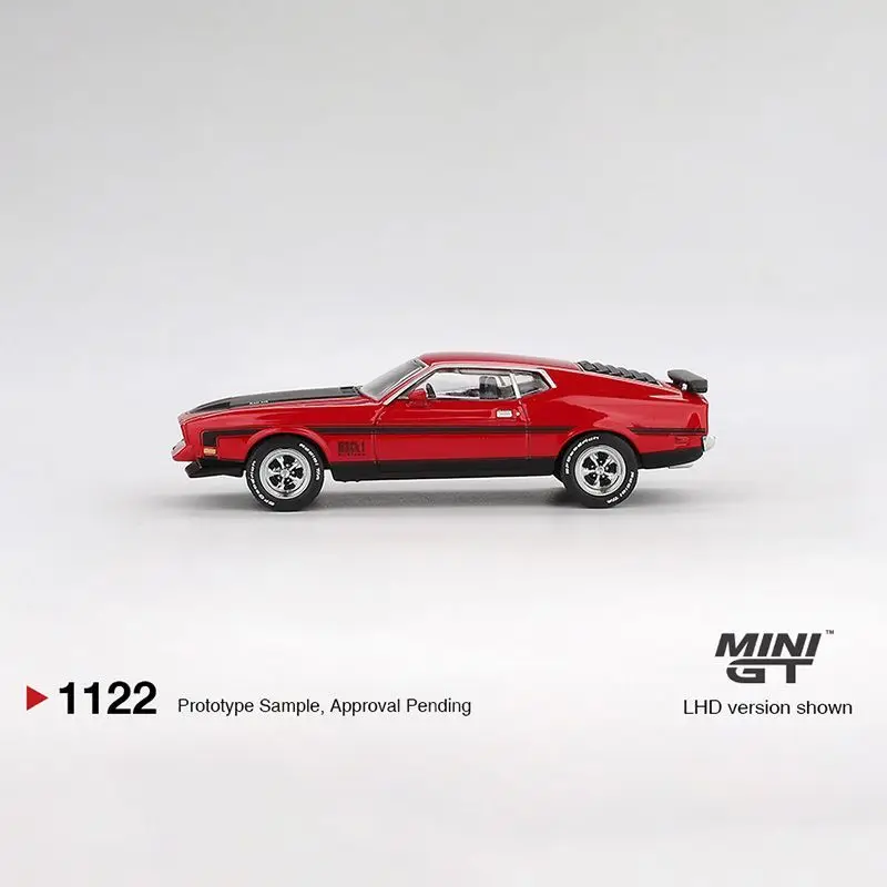 MINI GT 1:64 Ford Mustang Mach1 1971 Racing Red Alloy Die Cast نموذج سيارة مجموعة هدية #4
