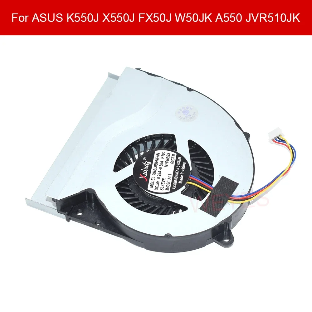 

DC5V New CPU Fan For ASUS K550J X550J FX50J W50JK A550 JVR510JK F550JK FX50JX F550JK X450 X450CA R510VA Notebook Cooler 4Pins