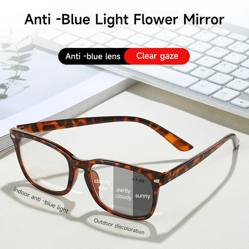 

Anti-blue Light Discoloration Multi-focus Reading Glasses For Men And Women Distance And Near-use Zoom Presbyopia Eyeglasses