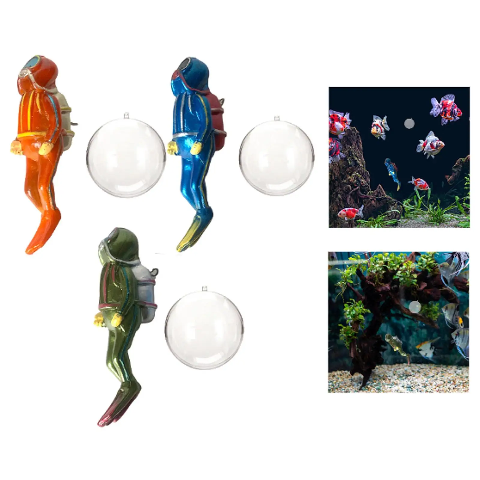 Ornamenti per figure da sub in miniatura Mondo sottomarino con palloncino d'acqua per acquario Micro paesaggio Bomboniere Collezioni Decor