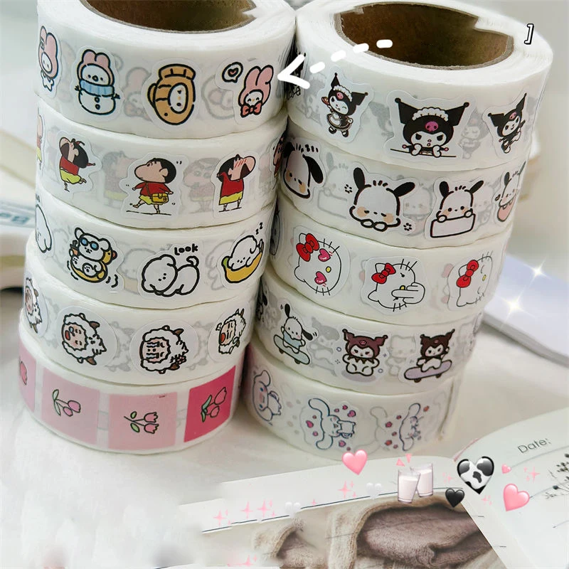 Sanrio Hello Kitty Kawaii Anime Diy Decal Cute Cinnamoroll Cartoon Decoration Sealing Sticker Adhesive Tape Lovely Gifts Girls