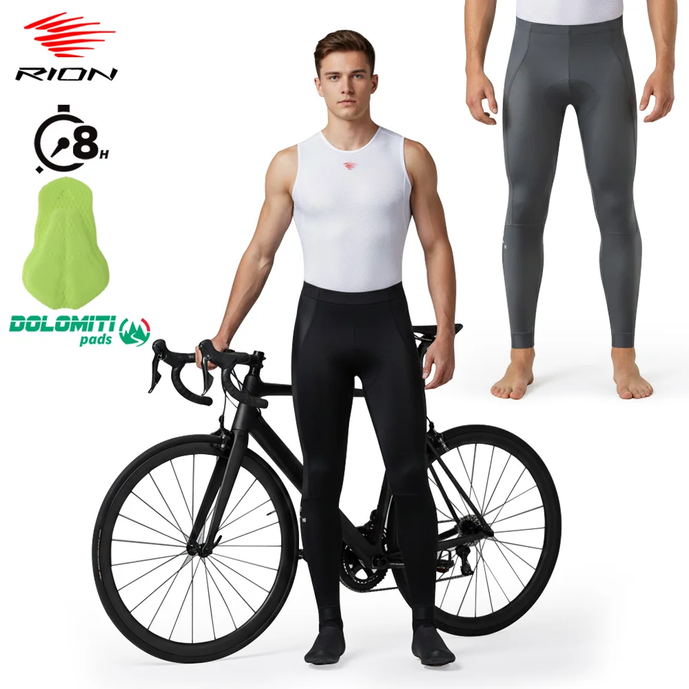 RION Men Cycling Pants Mountain Bike Pro MTB Tights Bicycle Clothes Long Trousers Male Long Distance Italian Dolomiti Pad 8H
