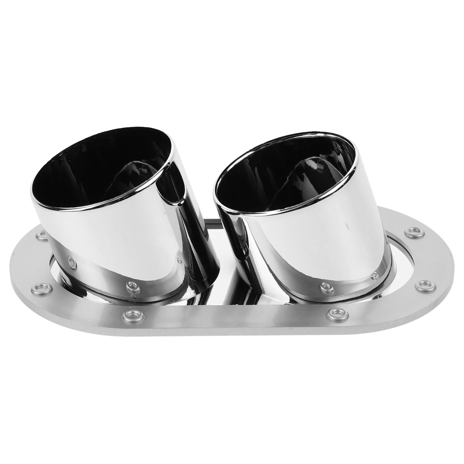 

Anti Collision Rubber Strip Fake Exhaust Tip Bumper Muffler Abs Plastic Car Sticker Silver Universal Easy Installation