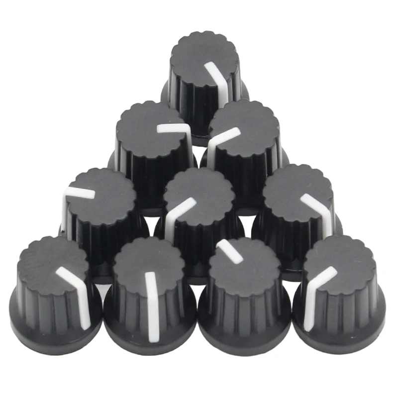 10pcs 6mm Rotary Electronic Control Potentiometer Knob, Adjustable Cap For Volume Control Knob, Audio Knob,  Switch Knob