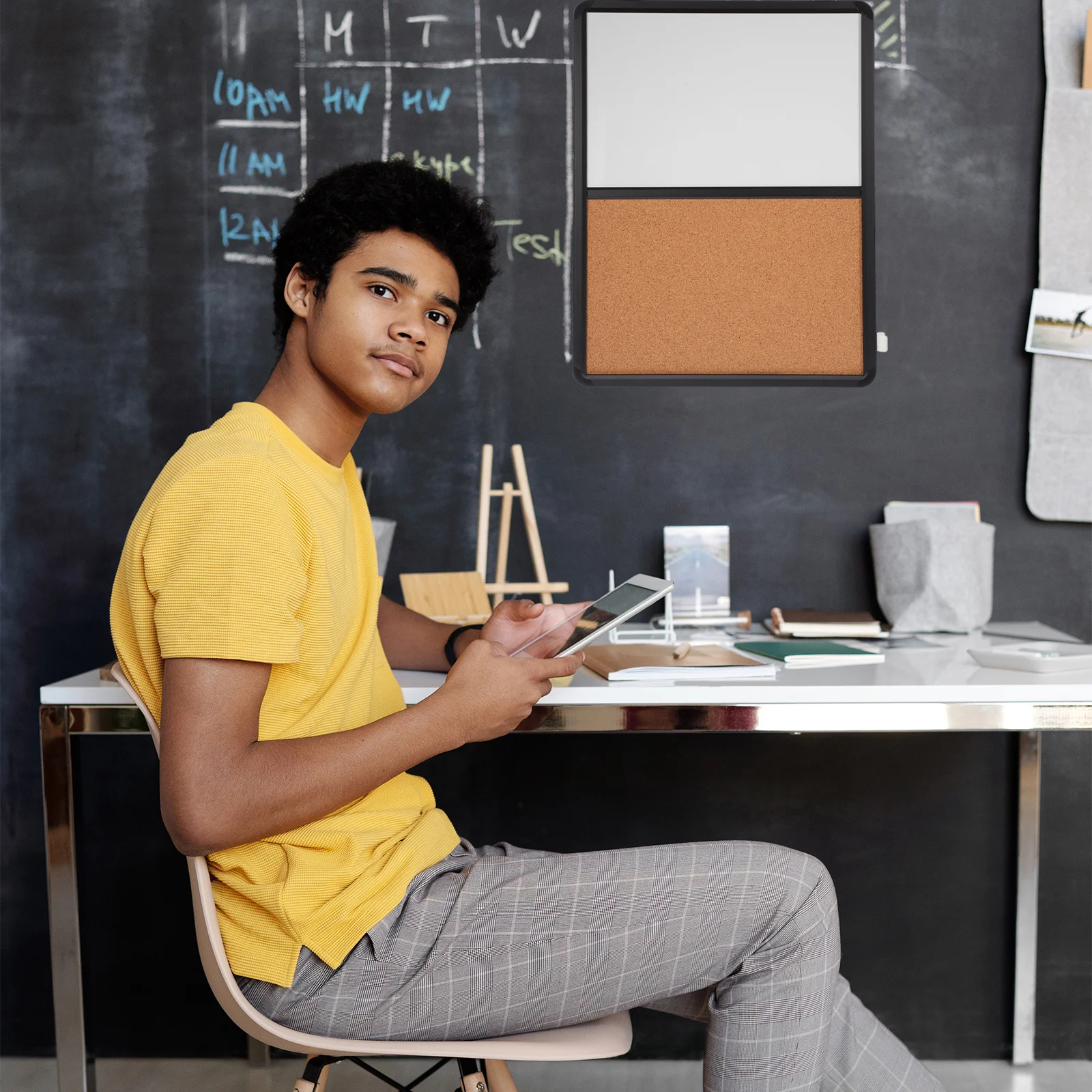 Cork Bulletin Board Small Reusable Decorative Message Display Office Classroom Memo Photo Reminder Notice Board