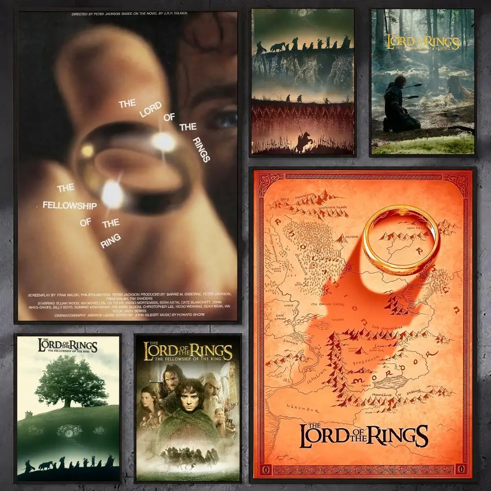 The L-Lord Of The R-Rings Poster Waterproof Sticky Wall Art Print For Bedroom Living Room Hallway Bar Home Decor