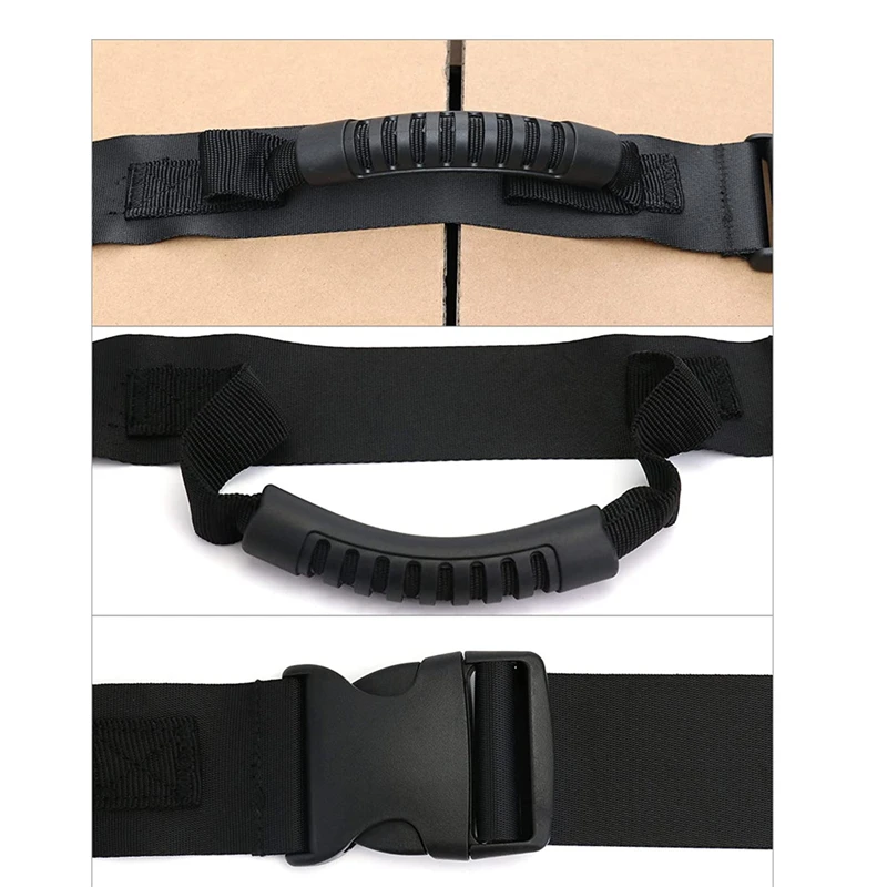 1.9M Heavy Object Binding Belt Black Carry Rope for Heavy Furniture Moving Belt Lifting Portable Hand Moving Straps Easier